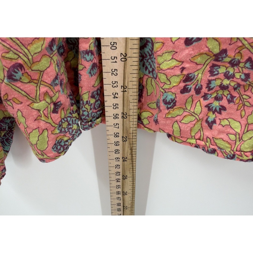 Natural Life Shirt Rowan Floral Tie Neck Blouse Women Size XL Boho Oversized - Picture 7 of 10